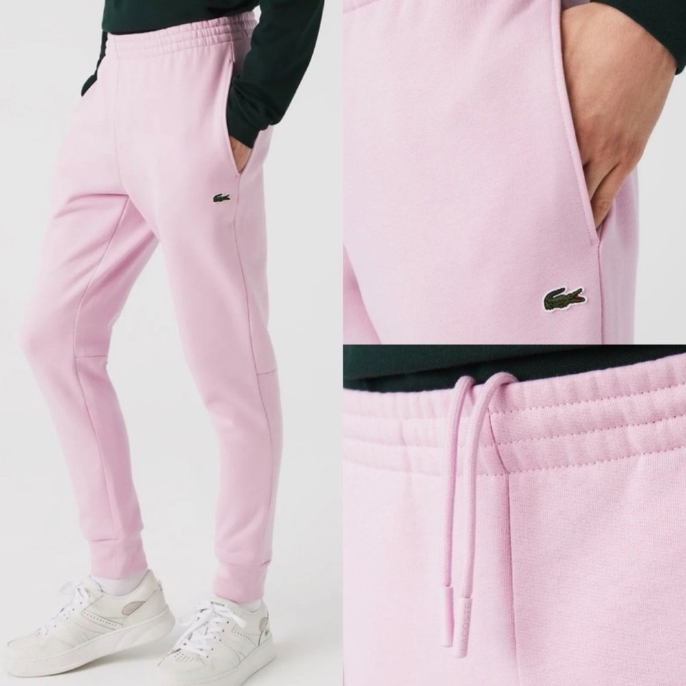 Lacoste Slim Fit Organice Cotton Fleece Joggers Sweatpants Mens Size Large Pants